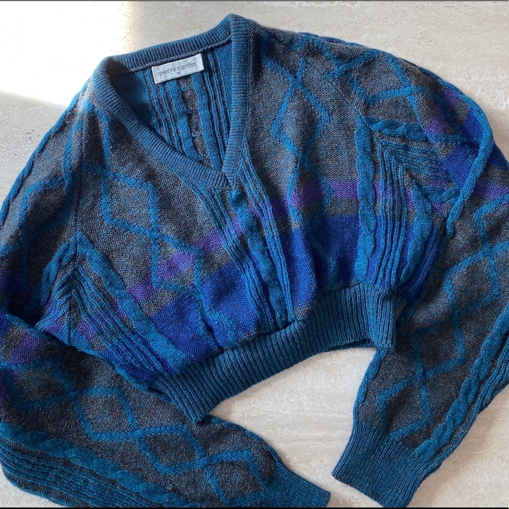 90s Pierre Cardin Reworked Crop Sweater Medium